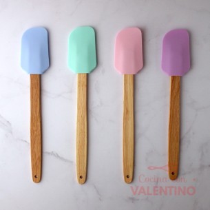 Espatula Silicona Mango Madera