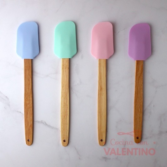 Espatula Silicona Mango Madera