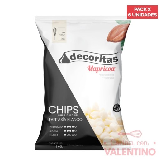 Chip Gota Mapricoa Blanco - 1Kg - Pack 6 Un.