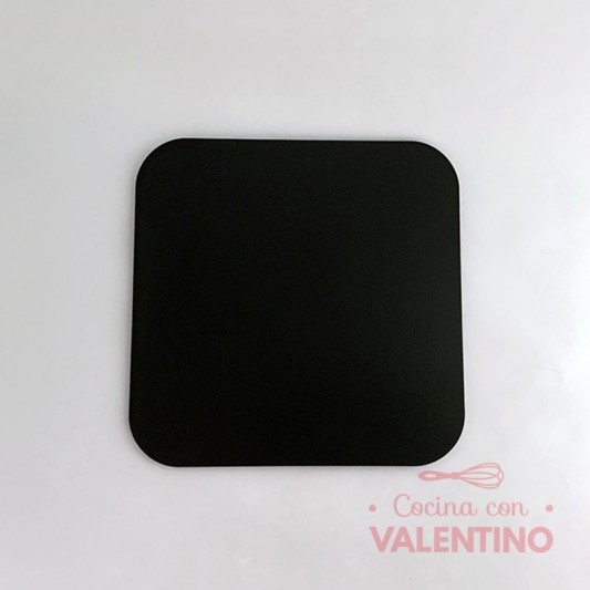 Base Cuadrada Fibro Plus con Tacos Negra - 20 Cm