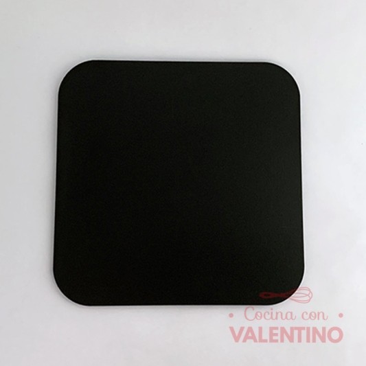 Base Fibro Plus Cuadrada con Tacos Negra - 28x28 Cm