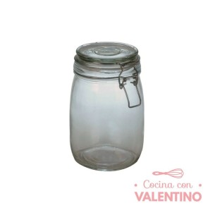 Frasco Vidrio Tapa con Traba Hermetica - 17x11 - 1.25 Lt