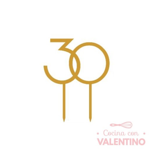 Cake Topper Plaqui Numero 30