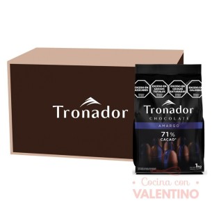 Chocolate Cobertura Tronador Amargo 71% - 1 Kg - Pack 6 Un