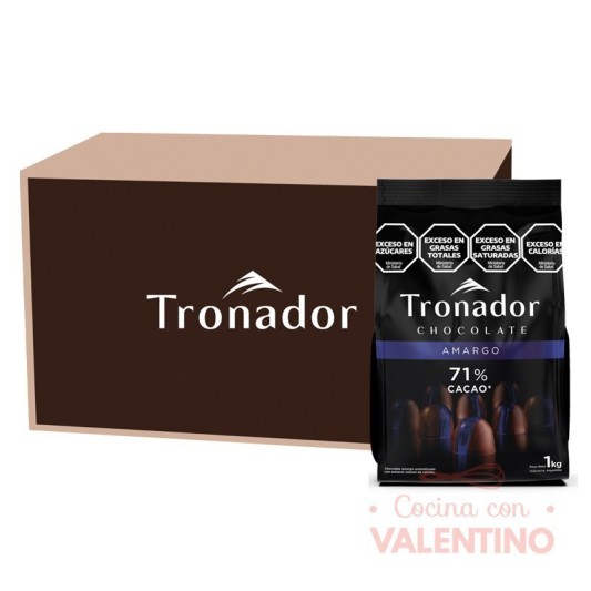 Chocolate Cobertura Tronador Amargo 71% - 1 Kg - Pack 6 Un