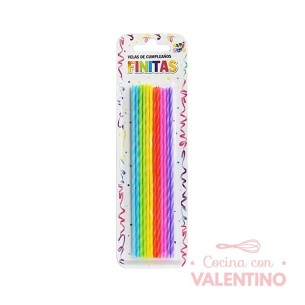 Vela Party Store Finita Torneada Multicolor - 24 Un.