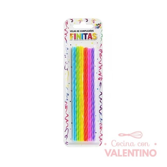 Vela Party Store Finita Torneada Multicolor - 24 Un.