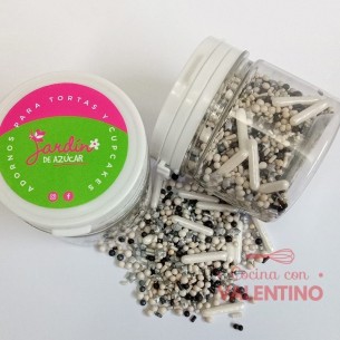 Sprinkles Jardin Repostero Blanco y Negro - 75 Gr
