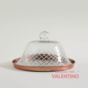Campana Vidrio Kotah Plato Cobre 23x14