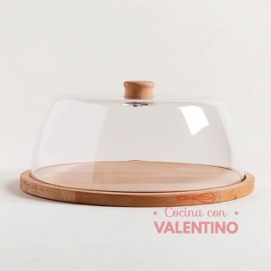 Campana de Acrilico Base Madera