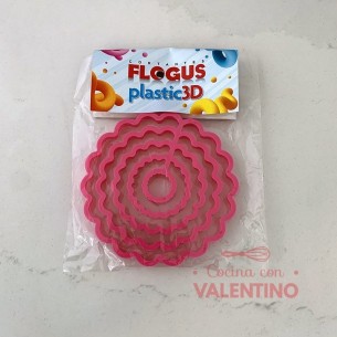 Cortante Flogus Plastico Set Circulo con Ondas x5