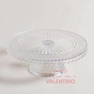 Plato Posa Torta ALTO Vidrio Labrado - 28x11