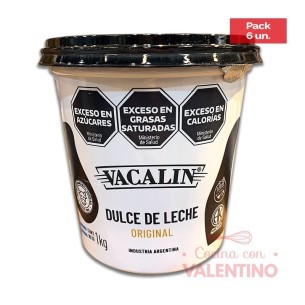 Dulce de Leche Vacalin Original - 1 Kg - Pack 6 Un