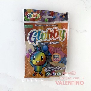 Set Globos Globby Surtido Perlado-Metalizado - 25 Un.