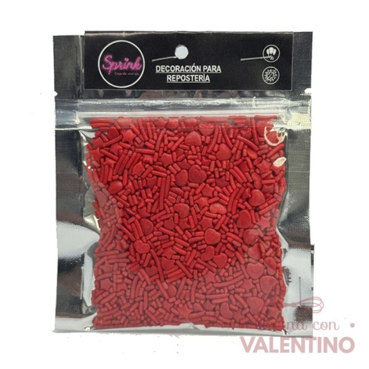 Mix Sprinkles Color Rojo - 50 Grs