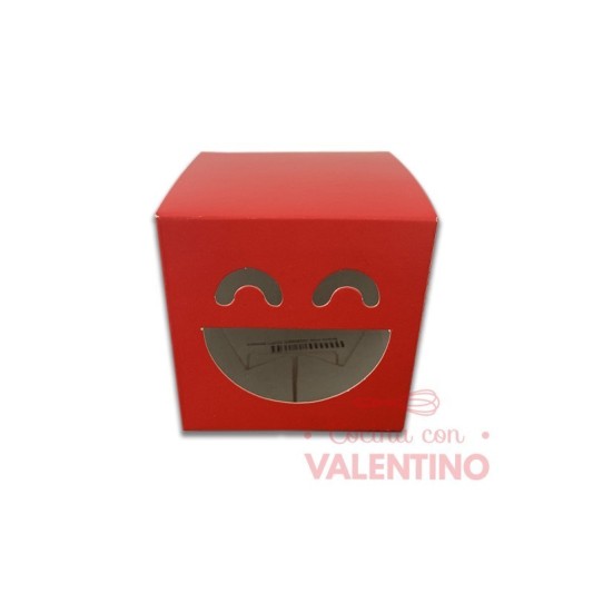 Estuche Carita Sonriente Rojo 8x8x8