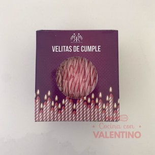 Velita Party Store de Cumple Rosa - 12 Un