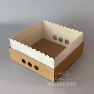 Cajas Drip Box Blanca y Kraft - 25x25x12