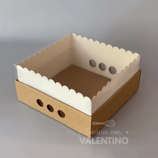 Cajas Drip Box Blanca y Kraft - 25x25x12