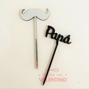 Cake Topper Plaqui Mini Feliz dia del Padre  - 1 un.