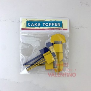 Cake Topper Plaqui Camisetas Boca - Pack 8 un