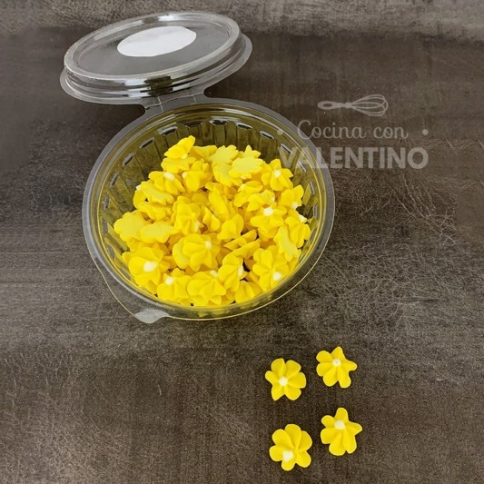Adorno Jardin de Azucar Durazno Mediano Amarillo - 100 Un