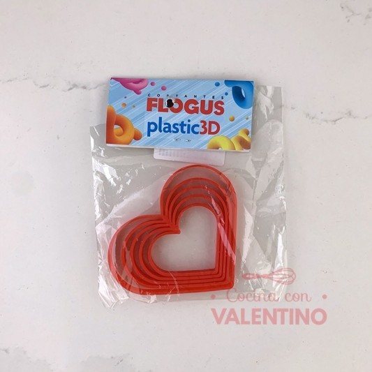 Cortante Flogus Plastico Set Corazon x5