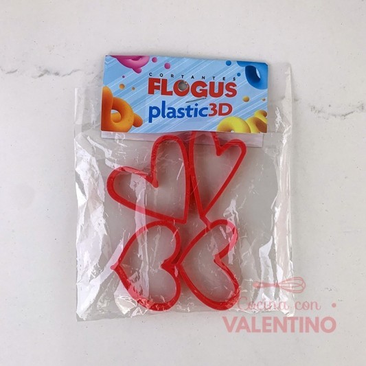 Cortante Flogus Plastico Set Corazon x4