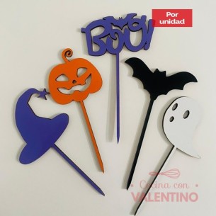 Cake Topper Plaqui Mini Halloween - 1 Un.