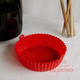 Molde AirFryer Telaflex Silicona Redondo Rojo