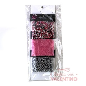 Blister Perlas + Brillos + Sprinkles Rosa