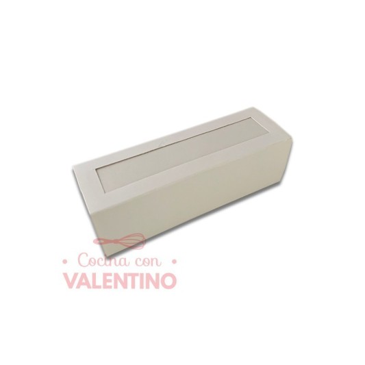 Caja Macarons con Visor 16X5X5cm