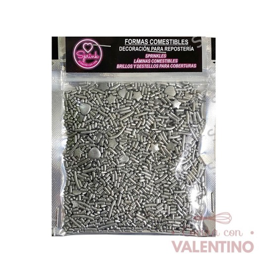 Mix Sprinkles Color Plata - 50 Grs