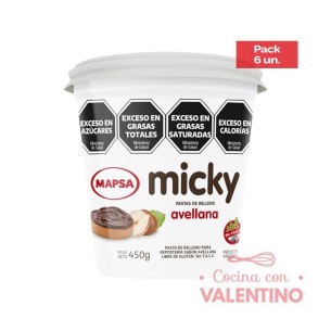 Pasta Relleno Micky Avellana - 450 Grs - Pack 6 Un