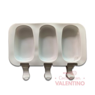 Molde Silicona Paleta Helado Lisa x3