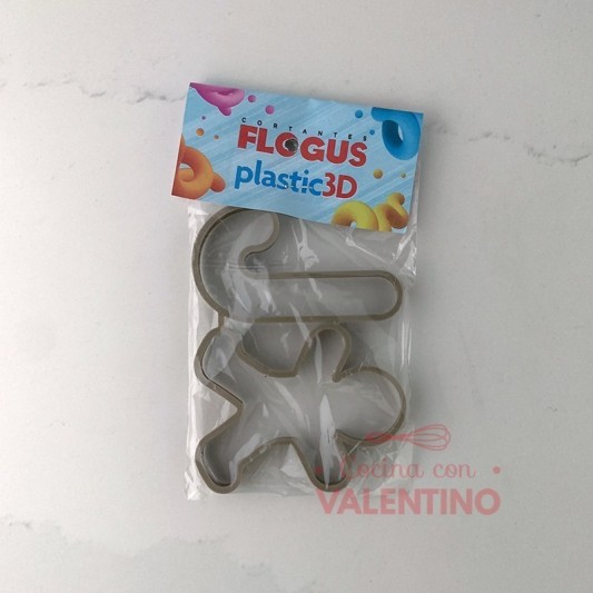 Cortante Flogus Plastico Set Baston y Muñeco Jengibre