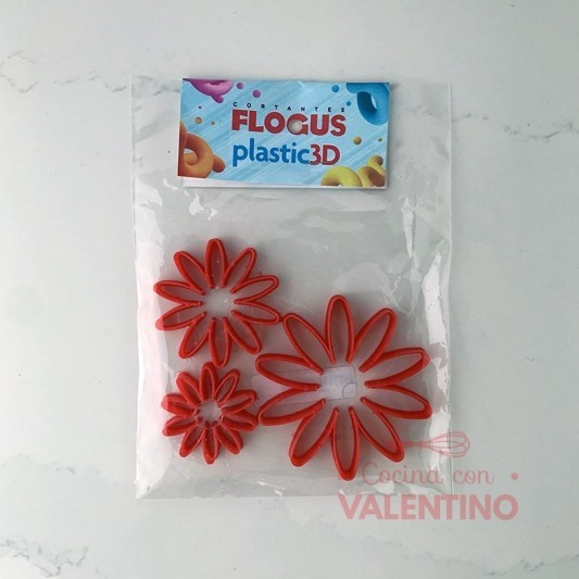 Cortante Flogus Plastico Set Margaritas x3