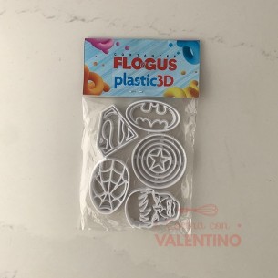Cortante Flogus Plastico Set Superheroes x5