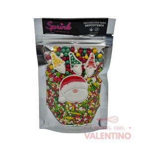 Mix Sprinkles + Forma Navidad Papa Noel y Gnomos - 100 Grs