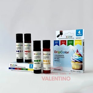 Set Colorante Gel Drip Color - Azul. Rojo. Verde. Amarillo