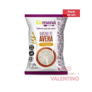 Harina de Avena Sin Gluten Cumana - 400 Grs - Pack 10 Un