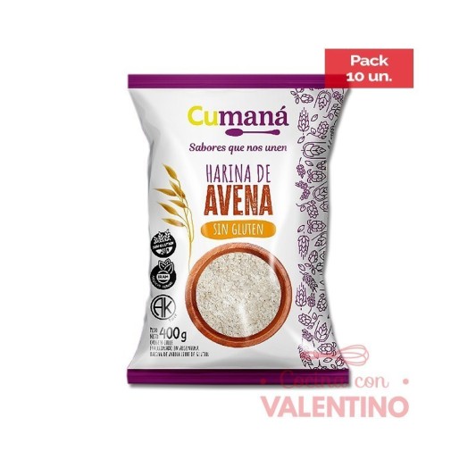 Harina de Avena Sin Gluten Cumana - 400 Grs - Pack 10 Un