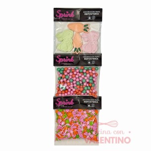 Blister Perlas + Brillos + Sprinkles Pascua Naranja