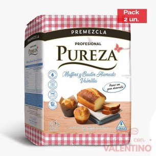 Premezcla Pureza Muffin y Budin Humedo Vainilla - 5 Kg - Pack 2 Un