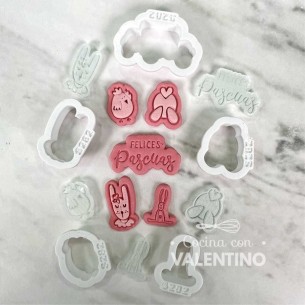 Kit Mini Stamp + Mini Cortantes Ruphas Pascuas S282