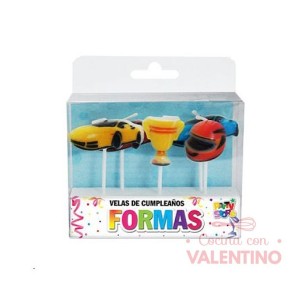 Vela Party Store Carreras Auto - 5 Un