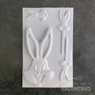Placa Plastichok Conejo Bugs Bunny Cara y Chupetin 1416A