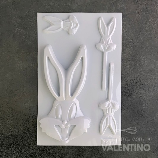 Placa Plastichok Conejo Bugs Bunny Cara y Chupetin 1416A