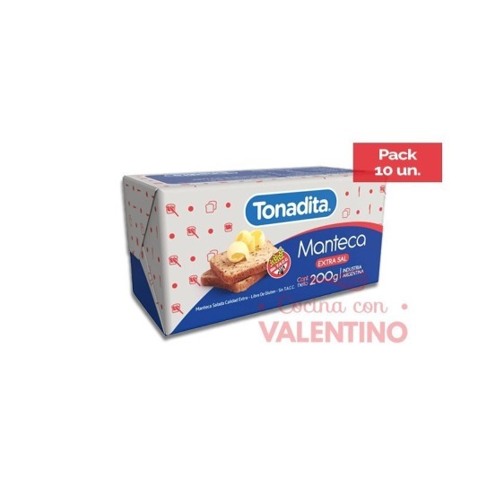 Manteca Tonadita EXTRA SAL - 200 Grs  Pack 10 Un.