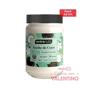 Aceite de Coco Entrenuts Neutro - 360 Grs - Pack 12 Un.